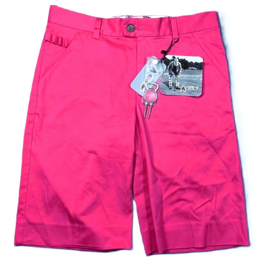 Royal & Awesome Pink Golf Shorts Women’s UK 10/US 6 Cotton Blend